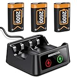 BEBONCOOL Akku für Xbox One Controller mit 3x2600mAh Wiederaufladbarer Akku, Controller Ladestation für Xbox Series X/Xbox Series S/Xbox One/One S/One X/One Elite Controller