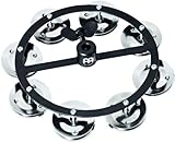 Meinl Percussion HTHH1BK Hihat Tambourine mit Stahlschellen (einreihig), schwarz