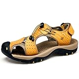 gracosy Herren Sport Outdoorsandalen, rutschfeste Trekking-& Wanderschuhe Haken Schleife Sommer Strand Sandalen Trekkingsandale mit Klettverschluss Leichtgewicht Geschlossene Sandalen Blau MEHRWEG