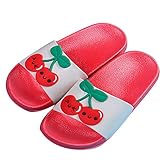 Mädchen Jungs Hausschuhe Sommer Kinder Pantoletten Damen Badelatschen rutschfest Strand Eltern-Kind Sandalen,Rot_2196,33-34EU/Herstellergröße34-35