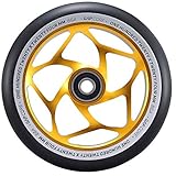 Blunt Gap Core Stunt-Scooter Rolle Abec9 Wheel 120mm +Fantic26 Sticker (Gold/Pu Schwarz)