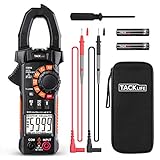 Tacklife CM03 Amperometrische Zange, Digitaler Profi-Multimeter, automatisch ohne manuelle Eingabe, Schutz vor Überspannung, mit 1 Hand verwendbar, Taschenformat