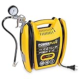 VARO POWX1705 elektrischer Druckluft Kompressor tragbar, 1.100 Watt (1,5 PS) max. 8 bar, inkl. Zubehör Anschluß 230 Volt