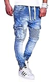 MT Styles Biker Jogg-Jeans Hose RJ-2271 [Hellblau, W38]