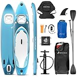 Messe-Neuheit 2020! Premium WBX SUP-Board mit 2in1 Sichtfenster | Action-Cam Ready +9in1 Set | Deutsches Qualitätsunternehmen | Aufblasbares Stand Up Paddel Board |Wassersport Kajak Sitz | Surfbrett