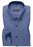 eterna Herren Hemd Langarm Comfort Fit | Button-Down Kragen | bügelfrei knitterfrei in Blau | 43