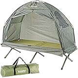 Semptec Urban Survival Technology Zeltbett: 2in1-Zelt mit Alu-Feldbett, 1200 mm Wassersäule, 193 x 78 x 160 cm (Camping Zelt)