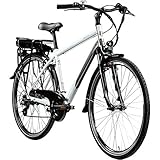 Zündapp E Bike 700c Trekkingrad Pedelec Z802 Elektrofahrrad 21 Gänge 28 Zoll Rad (weiß/grau, 48 cm)