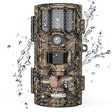 WiMiUS H7 Wildkamera, 16MP 1080P Wildkamera mit Bewegungsmelder Nachtsicht, IP66 Wasserdicht Wildtierkamera, Jagdkamera Überwachungskamera für Wildtierjagd und Heimsicherheit