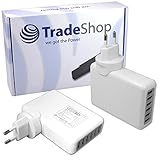 Trade-Shop Universal 6fach USB 220V 7A Mehrfachsteckdose Netzteil Adapter Ladegerät für viele Geräte Handy Smartphone Tablet e-Book-Reader Navigationsgerät Bluetooth Speaker Headset