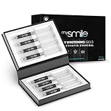 mysmile Zahnaufhellung Nachfüllgele mit Aktivkohle - 8 x 3ml Zahnbleaching Gel für weiße Zähne - Refill Charcoal Whitening Gel für unser Teeth Whitening Kit - Weißere Zähne für Zuhause