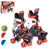 Osprey Quad Skates für Kinder, Verstellbare Rollschuhe für Jungen, Rot