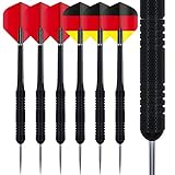RED DRAGON Strata 19 Piece Darts Set - 6 x 20 Gramm Black Steel Tip Dartpfeile mit Deutsche Flagge Flüge und Nylon Schäfte