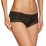 Fabio Farini 6er Pack Damen Panties Hipster mit verführerischen Spitzendetails 6X Schwarz 36-38