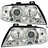 AD Tuning DEPO Angel Eyes Scheinwerfer Set Klarglas Chrom mit Standlichtringen
