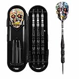 #DoYourDart 3X Darts/Dartpfeile mit Stahlspitze von TripleDarts | geeignet für Steeldart | Gewicht: 22g | Hoher Grip | Aluminium-Shaft | Dart-Flight-Motiv: SilverSkull