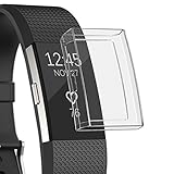 kingko Schutzhulle fur Fitbit Charge 2, TPU Weich Austausch Schutz Fitness Ersatz Protection Zubehor fur Fitbit Charge 2 Transparent (Klar)
