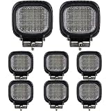 BRIGHTUM 48W CRE LED Offroad Arbeitsscheinwerfer weiß 12V 24V Reflektor worklight Scheinwerfer Arbeitslicht SUV UTV ATV Arbeitslampe Traktor Bagger LKW KFZ (8 Stück)