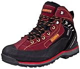 GUGGEN Mountain PM020 Damen Herren Trekking-& Wanderstiefel Wanderschuhe Trekkingschuhe Outdoorschuhe wasserdicht mit Membran und Wildleder Farbe Rot EU 46