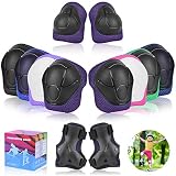 Kinder Knieschoner Set 6 in 1, Schonerset Kinder Knieschoner Schützer Protektoren-Schutzausrüstung Kinder Verstellbar Knieschützer Ellbogenschützer Set für Inliner Skateboard Radfahren Roller Skating