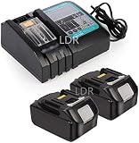 Ersatz 2 Stück 18V 3,0Ah BL1830B Akku + Ladegerät 3A DC18RC Mit LED für Makita 18Volt BL1840 BL1850 LXT400 Werkzeug