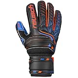 Reusch Kinder Attrakt SG Extra Finger Support Junior Torwarthandschuhe, Black/Shocking orange/deep Blue, 8