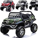 Elektrisches Kinderauto Elektroauto XXL Mercedes Benz Unimog Concept - Lizensiert - Allrad Zweisitzer 14Ah Akku Fernbedienung Eva-Reifen (Camouflage)