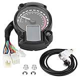 Kilometerzähler für Motorrad, Universal, 12 V, Tachometer, digital, Drehzahlmesser, Entfernungsmesser, LCD-Display, Hintergrundbeleuchtung 7 Farben, verstellbar mit Geschwindigkeits-Sensor