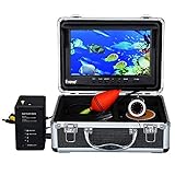 Eyoyo Fischfinder Tragbar 9 Zoll Fischsucher LCD Monitor Fisch Finder HD 1000TVL Unterwasser Fischen Kamera Wasserdicht DVR Video Cam 30m Kabel 12Stck IR Infrarot LED Für Eis, See und Boot Fischen