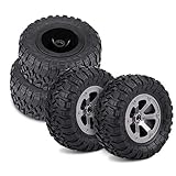 Dilwe 4Pcs RC Crawler Tyres Off-Road-Auto-Gummireifen-Fernbedienung Military Car Tires für 1:16 RC Car Accessory Part