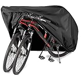 Audew Fahrradabdeckung für 2 oder 3 Fahrräder, wasserdicht, Oxford-Stoff, Regen, Sonne, UV-Staub, winddicht, für Mountainbike, Rennrad, E-Bike