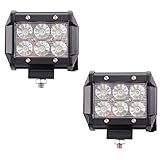 MCTECH 2 x 18W/ 36W Cree LED Arbeitslicht 3600LM 6000K Offroad Flutlicht Reflektor Scheinwerfer Arbeitsscheinwerfer IP67 für SUV UTV ATV (2X18W)