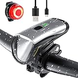 BELLALICHT LED Sensor Fahrradlicht Set - Fahrradbeleuchtung Zugelassen USB Aufladbar Fahrradlampe 50/30 Lux 2 Leuchtstärke, Front- & Rücklicht IPX5 Wasserdicht Licht für Fahrrad