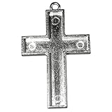 Rayher 2230721 Schmuckkessel Kreuz m. Öse, 3,8x2,8 cm, SB-Btl 1 Stück, platin