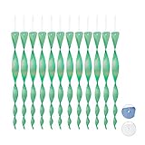 Relaxdays Vogelabwehr Spirale, 12er Set, reflektierend, Balkon & Garten, Windspirale, 40 cm lang, Vogelschreck, grün