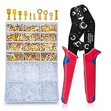 Crimpzange Flachsteckhülsen Set Mit 600 Stück Kabelstecker 0,25-1,5mm², HOMCA Crimpwerkzeuge Set Ferrule Crimper,Crimpzangen Aderendhülsen Set Für 2.8/4.8/6.3mm Crimpklemme