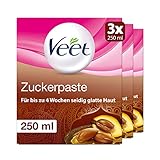 Sugaring Zuckerpaste zur Haarentfernung 3er Pack für spürbar glatte Haut für bis zu 4 Wochen Veet Zuckerpaste 3x250ml