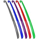 com-four® 5X Großer Schuhanzieher aus Kunststoff - Schuhlöffel mit langem Griff - Anziehhilfe für Schuhe 64 cm (64cm - 5 Stück)