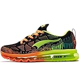 ONEMIX Herren Walkingschuhe Cross-Trainer Laufschuhe Herren Sportschuhe Schwarz Orange 1118HYGL 47 EU