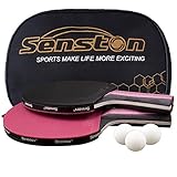 Senston Tischtennis Set, 2 Tischtennisschläger, 3 Tischtennis-Bälle und 1 Tasche Ideal für Studenten, Anfänger, Training, Familienunterhaltung