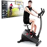 Ergometer SPORTSTECH ESX500 mit Smartphone App Steuerung + Google Street View Lauf + 5,5 Zoll Display, 12KG Schwungmasse, Pulsgurt kompatibel – Fitness Bike Heimtrainer mit flüsterleisem Riemenantrieb