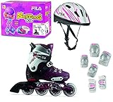 Fila Kinder NRK Jr. G Combo 3 Inlineskate Set, schwarz/pink, L36-39