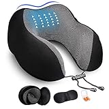 Reise Nackenkissen, Ergonomische Nackenstütze Occipital Orthopädische Nackenkissen, 360 ° Stütze Optimaler Komfort Memory Foam Technologie, Ideal für Reisen, Zuhause und Büro Benutzen (Schwarz)