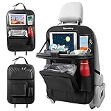 Tsumbay Auto Rückenlehnenschutz, Autositz Organizer mit Müllsack, Rücksitz Organizer mit Tablet/Telefon Aufbewahrung, Wasserdicht Multifunktionale Auto Aufbewahrungstasche