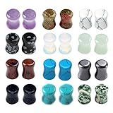 PiercingJ 12 Paare 6-16MM Steine Plugs Plug Set Tunnel Set Sattel Double Flared Expander Ohrstecker Ohrpiercing