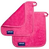 LaBeauté Mikrofaser Abschminktücher (2 Stück, 21x21 cm, pink) Gesichtsreinigung & Make Up Entferner - Microfaser Abschminkpads waschbar wiederverwendbar, zum Abschminken