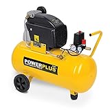 Druckluft Kompressor 1.500 Watt, 2 PS, 8 bar, 50 Liter Tank - Art. POWX1760