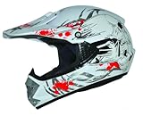 ATO Kids Pro Kinder Crosshelm Weiß Größe: XS 53-54cm Kinderhelm Kinder Cross BMX MX Enduro Helm