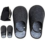 ONVAYA® Handwerkerpantoffel 2er Set mit Gummiband im Beutel | ABS-Sohle | Museumpantoffel | Überschuh | Gästepantoffel | Schlosspantoffel | Schutzschuh | Filzüberschuhe
