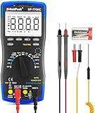 HP-770HC Digitalmultimeter 6000 Zählt Automatikbereich Multimeter Strom/Spannung (DC/AC) / Widerstandstester Überlastschutz Spannungsprüfer Hintergrundbeleuchtung mit Messleitungen(blau)